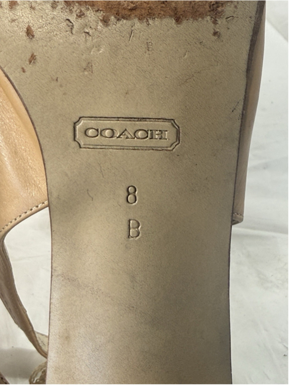 VINTAGE COACH NORA GLOVE LEATHER SLING BACK SANDALS SHOES SIZE 8 B ITALY - Picture 4 of 14